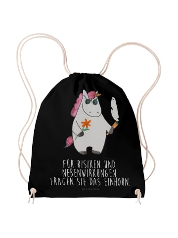 Mr. & Mrs. Panda Beutelrucksack Einhorn Woodstock mit Spruch in Schwarz