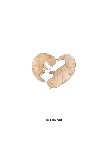 Mr. & Mrs. Panda Thermosflasche Otter Herz ohne Spruch in Weiß