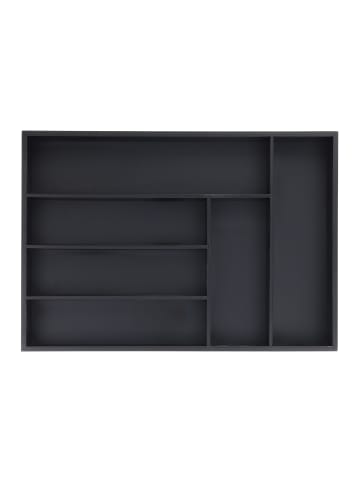 relaxdays Besteckkasten in Schwarz - (B)43 x (H)5 x (T)30,5 cm