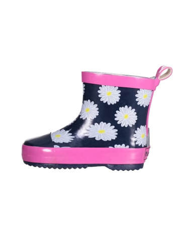 Playshoes Gummistiefel Halbschaft Margeriten in Marine/Pink