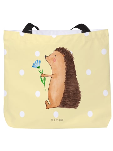 Mr. & Mrs. Panda Tasche Igel Blumen ohne Spruch in Gelb Pastell