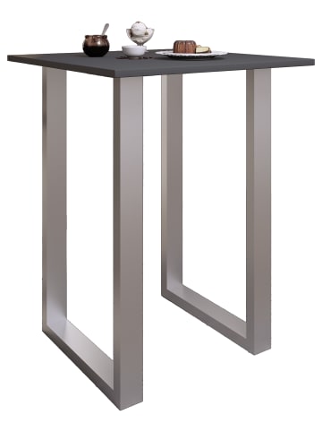 VCM  Holz Bartisch Stehtisch Tisch Tresen Xona 80x80 in Silber / Anthrazit