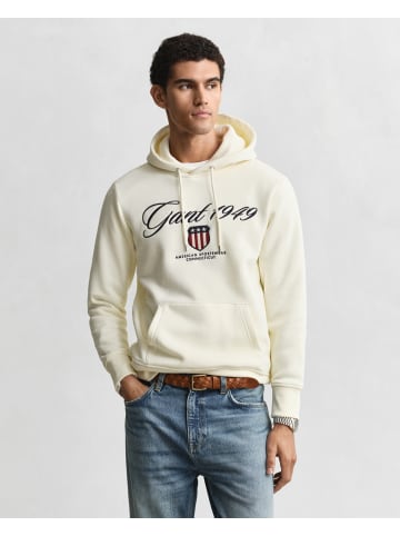 Gant Kapuzenpullover in ecru - 0001