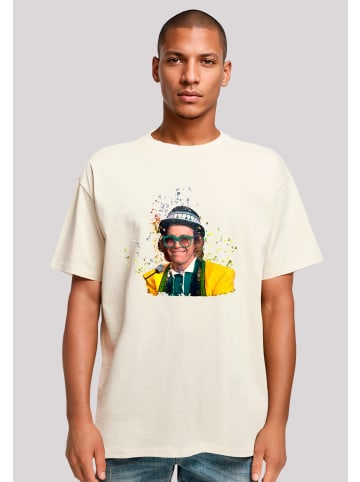 F4NT4STIC Oversize T-Shirt TV Times Elton John At The Piano 1977 in sand