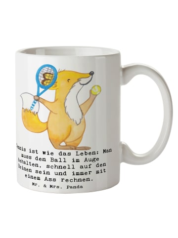 Mr. & Mrs. Panda Mug Tennis Lebensweisheit mit Spruch in Weiß