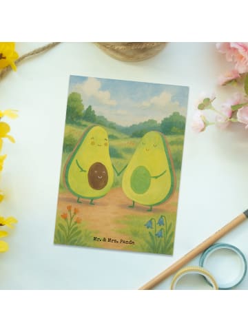 Mr. & Mrs. Panda einzelkarte Avocado Pärchen Design ohne Spruch in Weiß