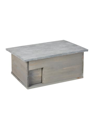 relaxdays Igelhaus in Grau - (B)46 x (H)21 x (T)34 cm