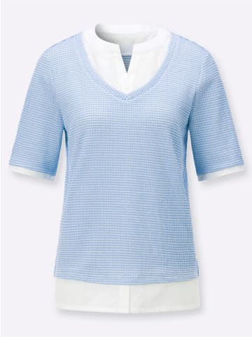 WITT WEIDEN 2-in-1-Shirt in eisblau-weiß-bedruckt