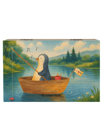 Mr. & Mrs. Panda Truhe Pinguin Angelboot Design ohne Spruch in Weiß