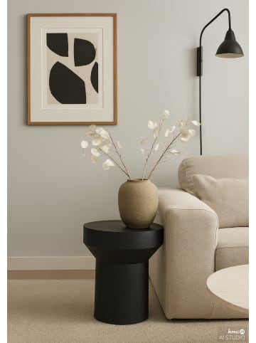 home24 Massiver Beistelltisch SPUNK in Schwarz