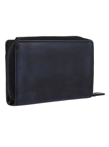 Greenburry Destressed Geldbörse RFID Schutz Leder 13.5 cm in navy blue