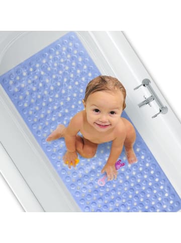 Flip Badewannenmatte hellblau 88x40cm  Transparent