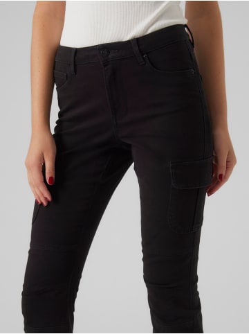 Vero Moda Denim Jogger Pants Cargo Stoffhose Stretch Jeans VMIVY in Schwarz