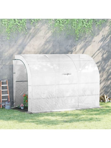 Outsunny Gewächshaus 300L x 150B x 213H cm Weiß