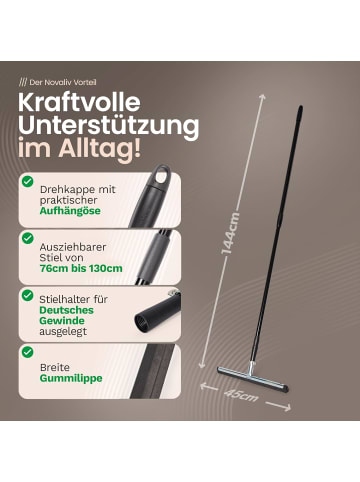 Novaliv Novaliv 5X Wasserabzieher 45cm Boden Dusche Auto mit 130 cm Stiel Dusc in Silber