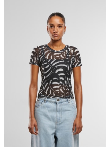 Urban Classics Urban Classics Damen Ladies AOP Mesh Tee in blackleaf