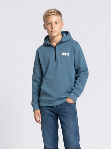 Petrol Industries Millpark Hoodie mit kurzem Reißverschluss in Blau