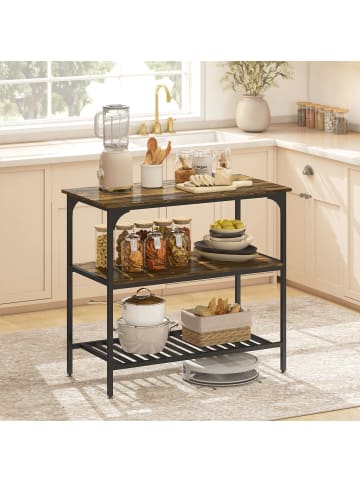 HOMCOM Küchenregal in Rustikal-Braun 100L x 50B x 90H cm