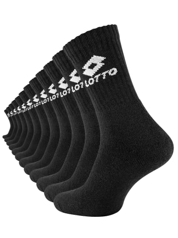 Lotto Sportsocken 12 Paar LOTTO Socken Tennissocken in schwarz