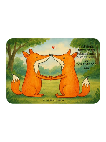 Mr. & Mrs. Panda Kühlschrankmagnet Füchse Liebe Design mit Spruch in Weiß