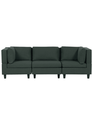 Beliani 3-tlg 3-Sitzer Sofa UNSTAD in Grün/Schwarz