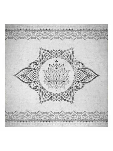 WALLART Leinwandbild - Mandala Lotus Betonoptik in Grau