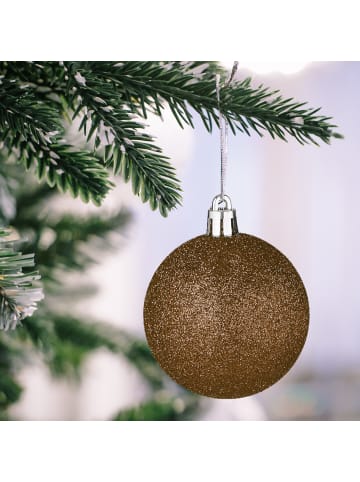 relaxdays 100-tlg. Weihnachtskugeln Set in Braun