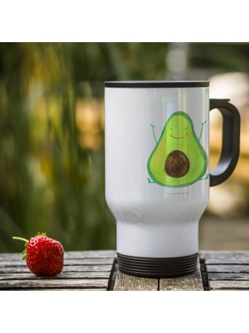 Kaffeebecher Avocado Glücklich ohne Spruch in Weiß