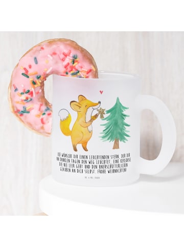 Mr. & Mrs. Panda Trinkbecher Fuchs Weihnachtsbaum mit Spruch in Transparent