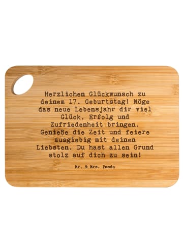 Mr. & Mrs. Panda Hackbrett Spruch 17. Geburtstag mit Spruch in Braun