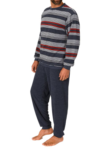 NORMANN Frottee Schlafanzug langarm Bündchen - 81459 in rot