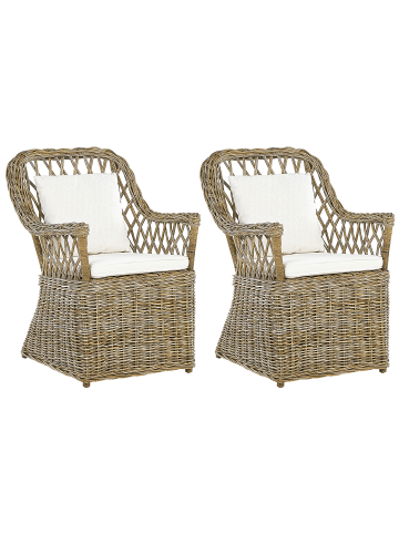Beliani 2er-Set Sessel MAROS in /Beige/Weiß
