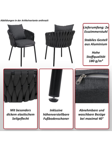 MCW 2er-Set Aluminium-Esszimmerstuhl P89, Grün