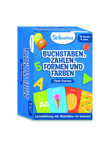 Skillmatics Gesellschaftsspiel Buchstaben, Zahlen Flash-Karten ab 1,5 Jahre in Mehrfarbig