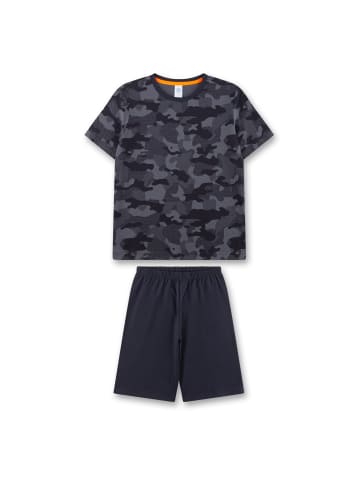Sanetta Pyjama in Schwarz/Grau