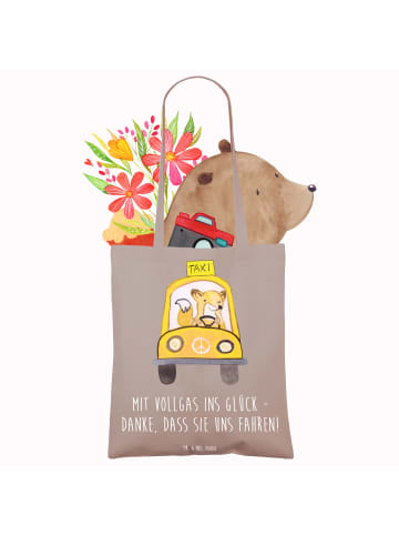 Mr. & Mrs. Panda Schultasche Chauffeur Glück mit Spruch in Braun Pastell
