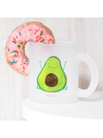 Mr. & Mrs. Panda Tee Tasse Avocado Glücklich ohne Spruch in Transparent