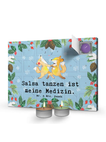 Mr. & Mrs. Panda Adventskalender Füchse Salsa tanzen mit Spruch in Eisblau