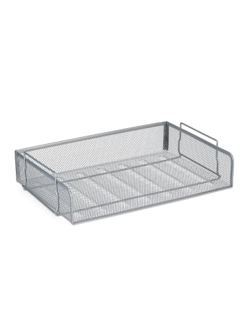 relaxdays Dokumentenablage in Silber - (B)36 x (H)8,5 x (T)25 cm