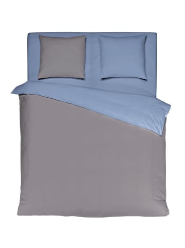 Mistral Home Mistral Perkal Wendebettwäsche in Grau/Hellblau