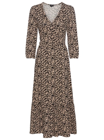 Laura Scott Jerseykleid in schwarz-beige-geblümt