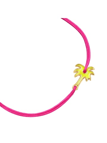 Glanzstücke München Armband Palme aus Textil und Sterling Silber in gelbgold