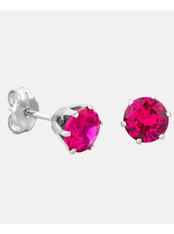 Diamant L'éternel Ohrringe aus 375 Weißgold mit Rubin
