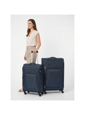Wenger Beaumont 4-Rollen Kofferset M+L mit Dehnfalte in navy