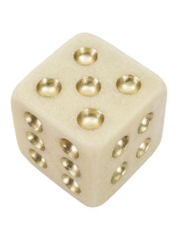 Mauro Ferretti Beige und goldfarbene Harzwürfel, 12 x 12 x 12 cm