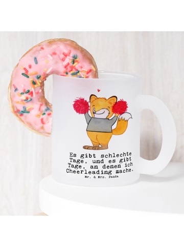 Mr. & Mrs. Panda Teetasse Fuchs Cheerleader mit Spruch in Transparent