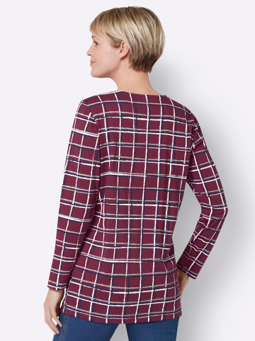 Sieh an! Longshirt in bordeaux-nachtblau-kariert