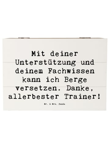 Mr. & Mrs. Panda holzkästchen Spruch Bester Trainer mit Spruch in Weiß