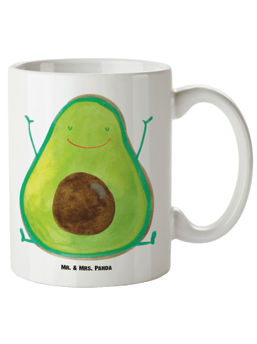 Mr. & Mrs. Panda Kaffeetasse Avocado Glücklich ohne Spruch in Weiß