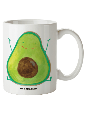 Mr. & Mrs. Panda XL Tasse Avocado Glücklich ohne Spruch in Weiß